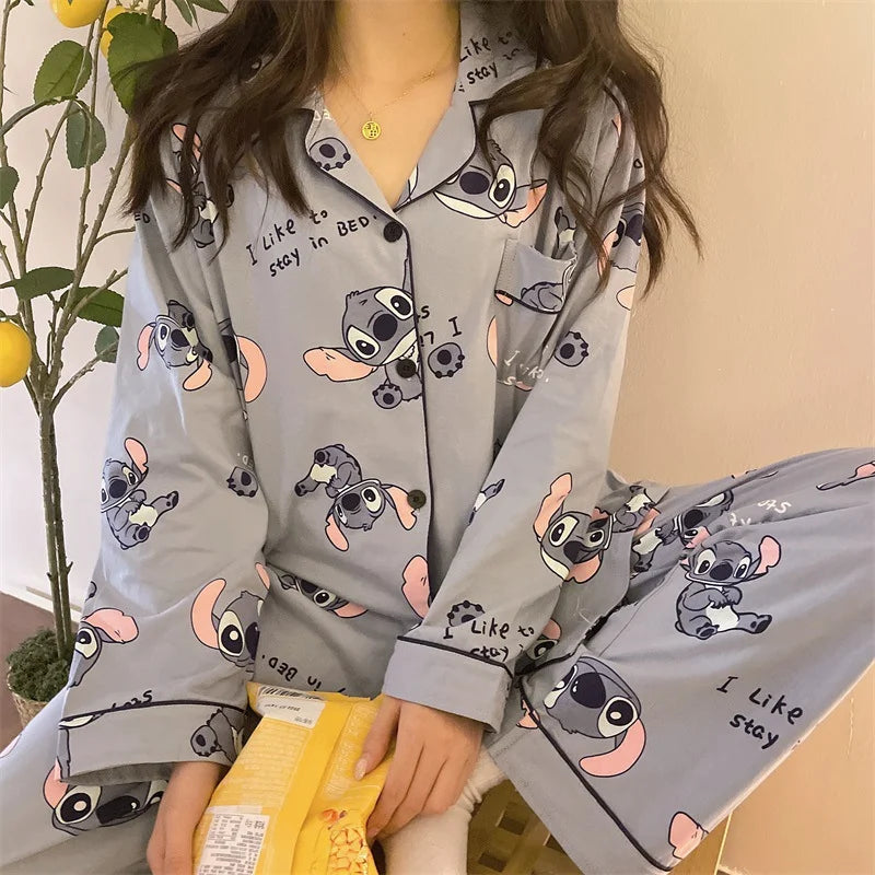 Conjunto de pijama feminino Disney Stitch