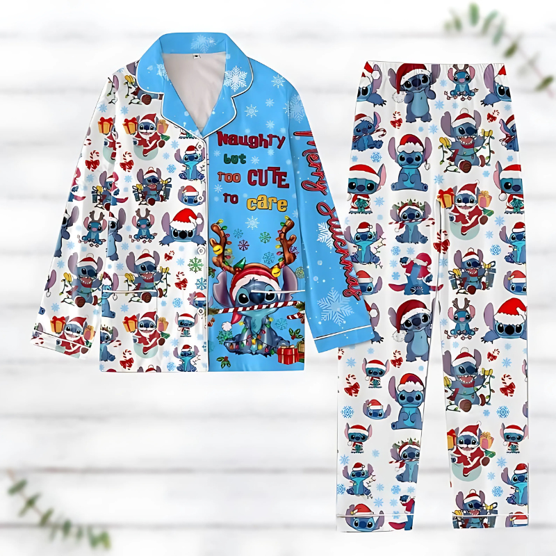 Conjunto de pijamas Stitch de Natal